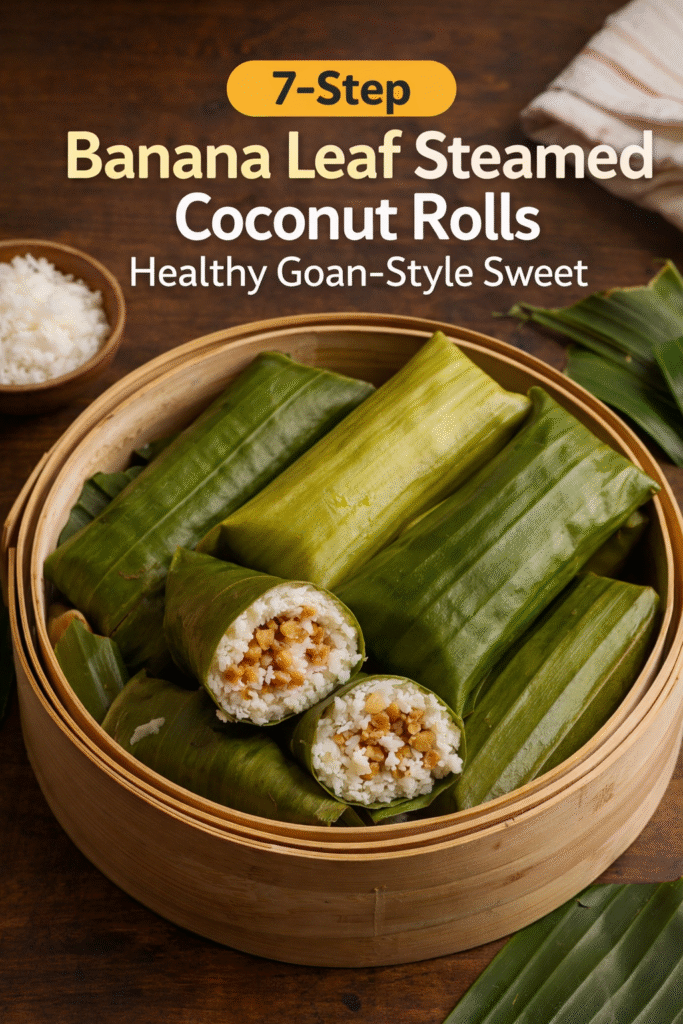 Banana Leaf Coconut Rolls – easy and healthy steamed sweet recipe